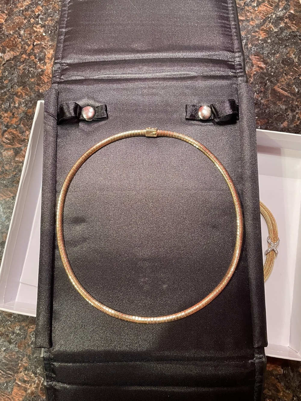 Vintage Estate Solid 14K Gold Omega Necklace